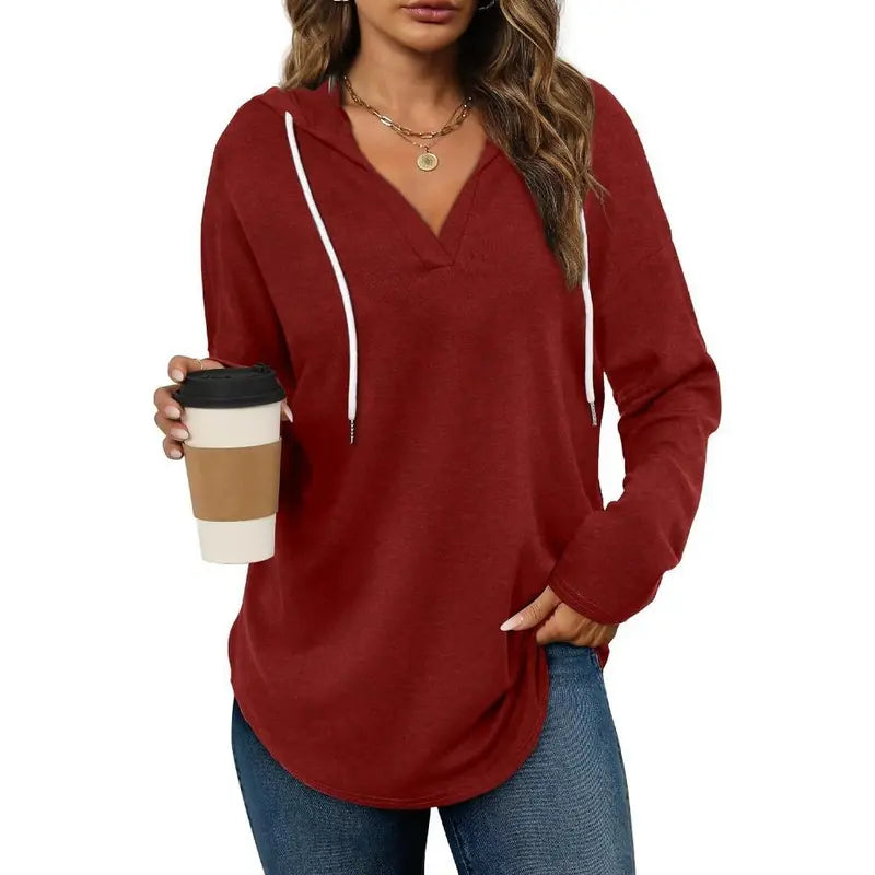 WIHOLL Womens Plaid Hoodie Tunic Top