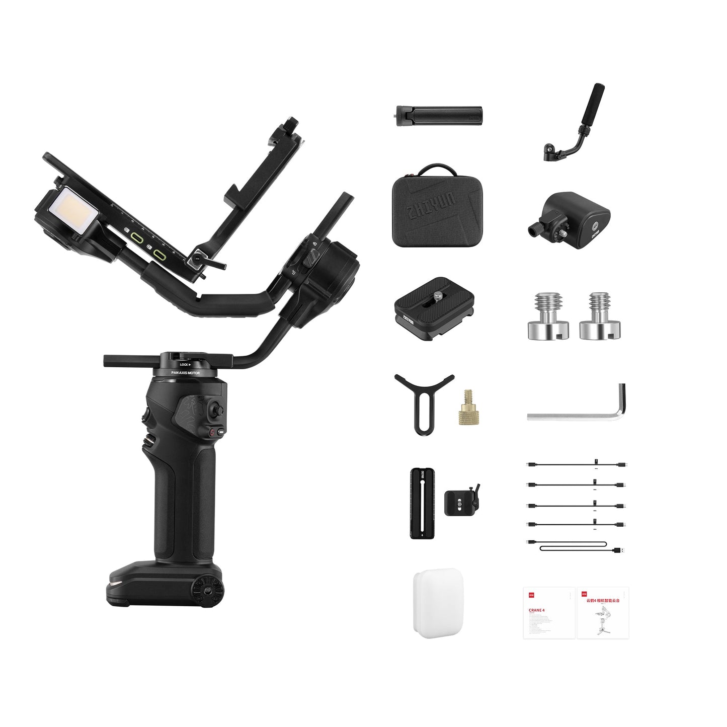 ZHIYUN Crane 4 | Built-in Fill Light Gimbal Stabilizer