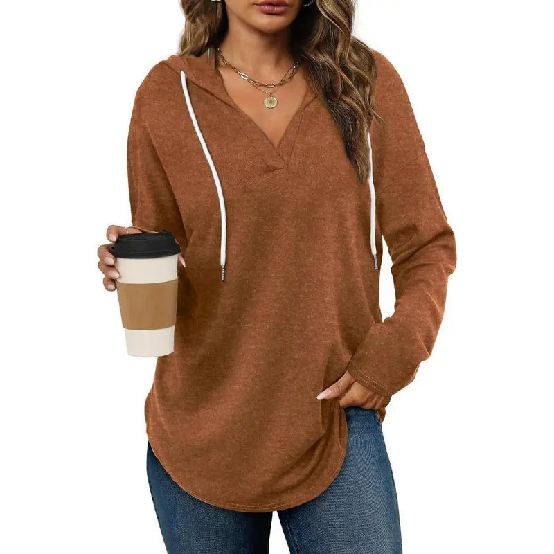 WIHOLL Womens Plaid Hoodie Tunic Top