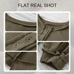 Oversized Button Henley Sweatshirt