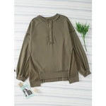 Oversized Button Henley Sweatshirt
