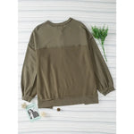 Oversized Button Henley Sweatshirt