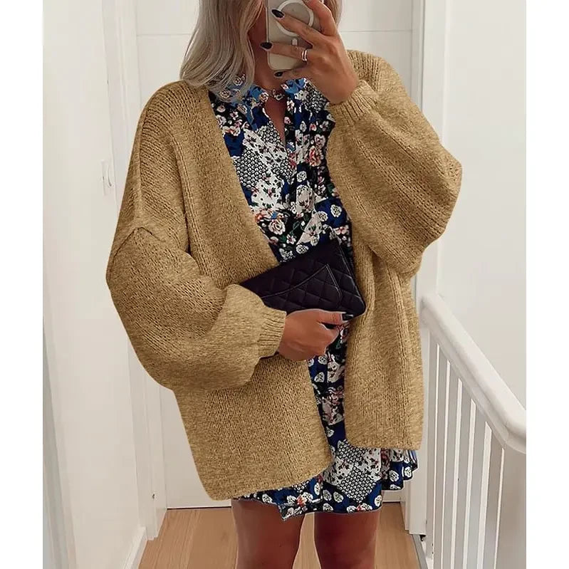 Oversized Knit Cardigan Sweater