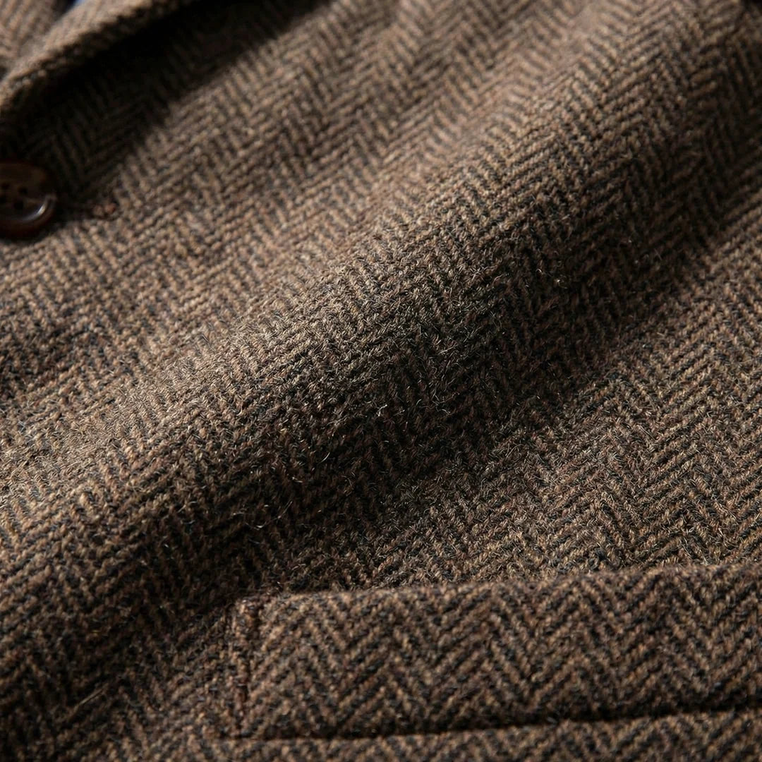 Vintage Lapel Men's Tweed Waistcoat
