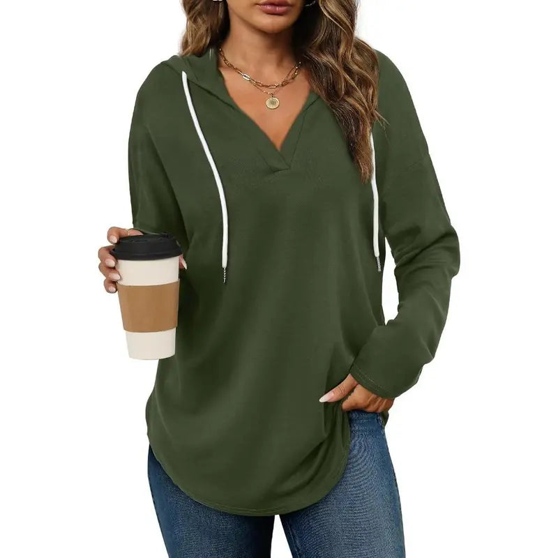 WIHOLL Womens Plaid Hoodie Tunic Top