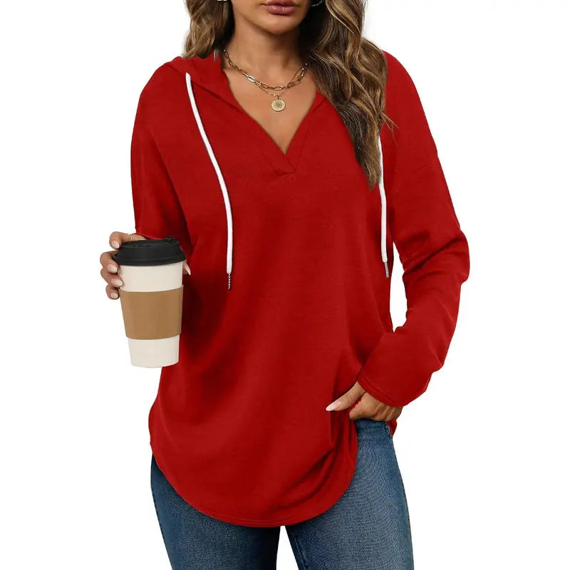 WIHOLL Womens Plaid Hoodie Tunic Top