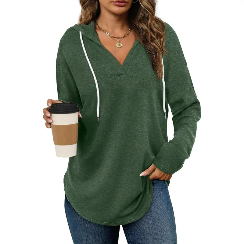 WIHOLL Womens Plaid Hoodie Tunic Top