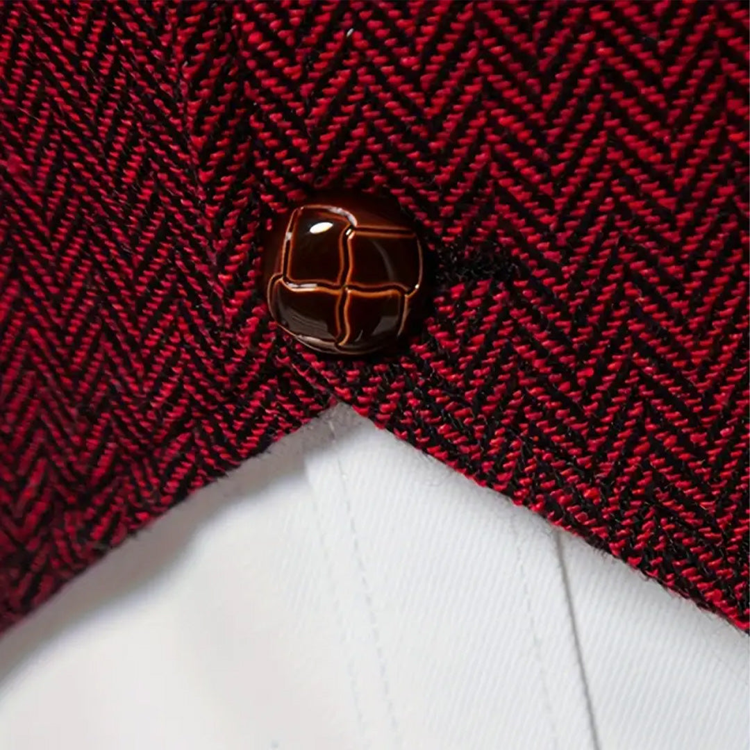 Vintage Lapel Men's Tweed Waistcoat