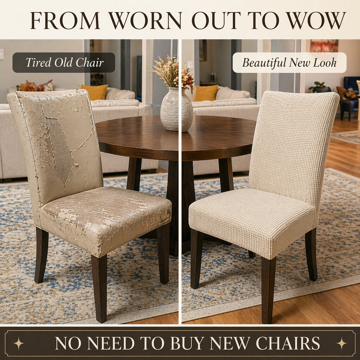 PrettyGuard™ Waterproof Chair Covers – Instantly Revive Old Chairs!