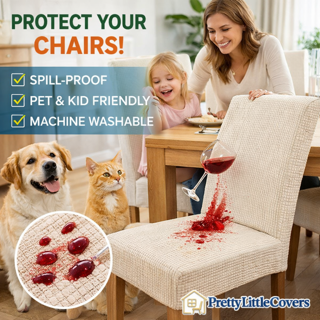 PrettyGuard™ Waterproof Chair Covers – Instantly Revive Old Chairs!