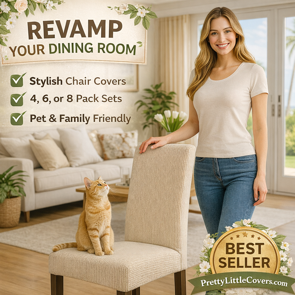 PrettyGuard™ Waterproof Chair Covers – Instantly Revive Old Chairs!