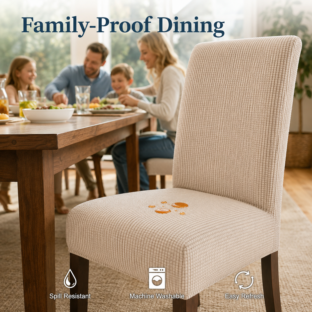PrettyGuard™ Waterproof Chair Covers – Instantly Revive Old Chairs!