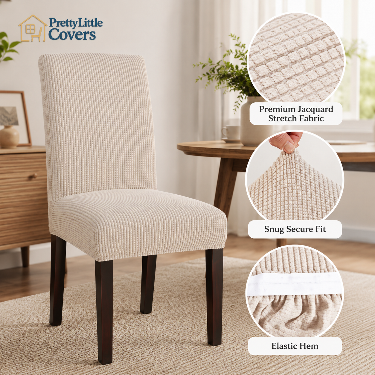PrettyGuard™ Waterproof Chair Covers – Instantly Revive Old Chairs!