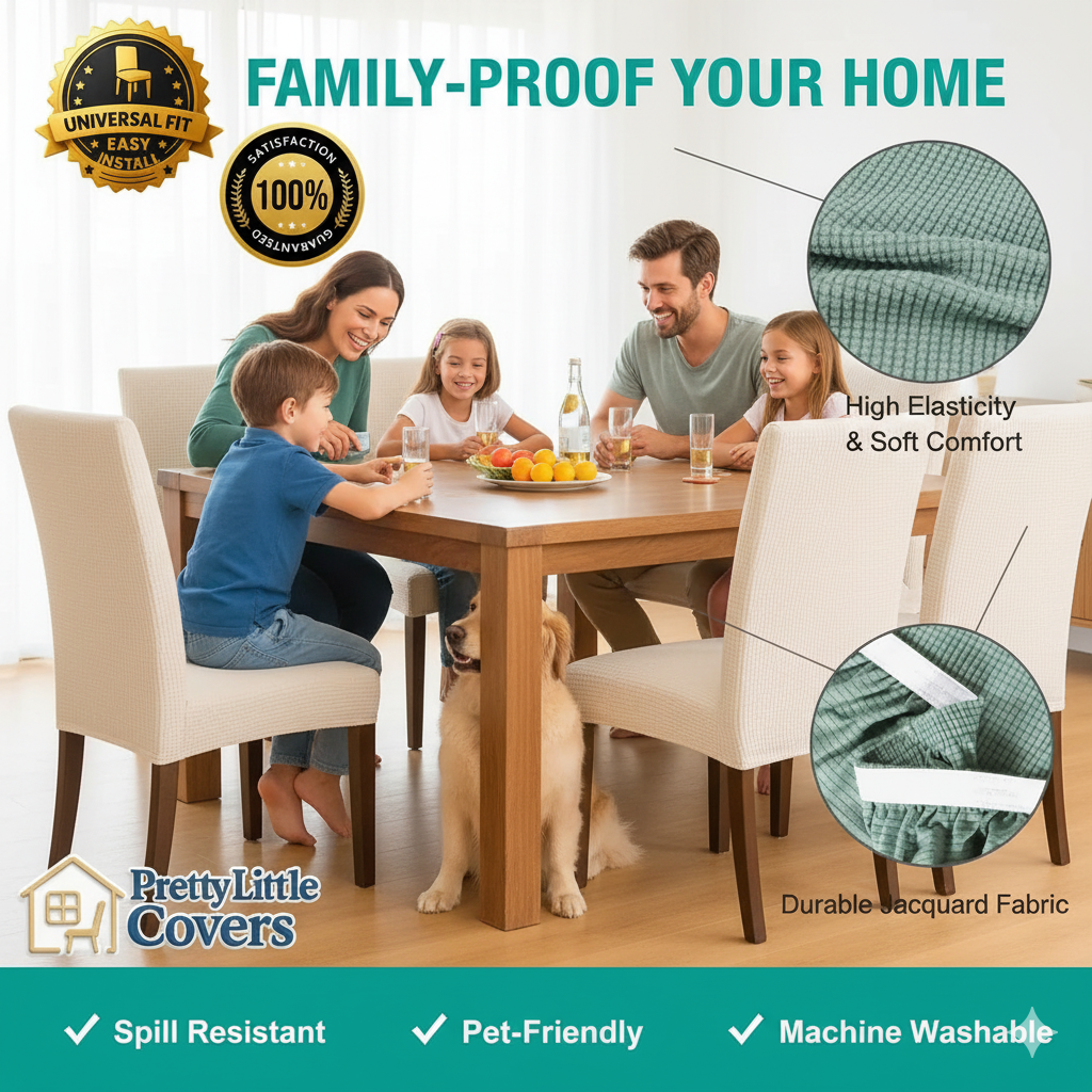 PrettyGuard™ Waterproof Chair Covers – Instantly Revive Old Chairs!