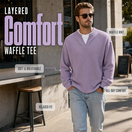 🔥Must-Have🔥👕 Textured Waffle Pullover for Men