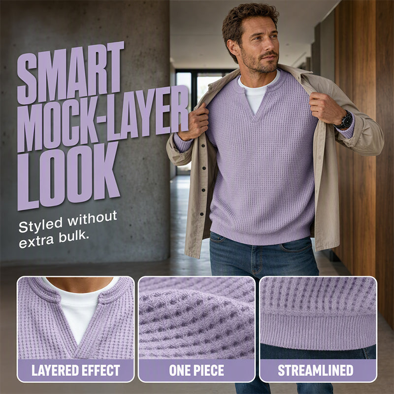 🔥Must-Have🔥👕 Textured Waffle Pullover for Men