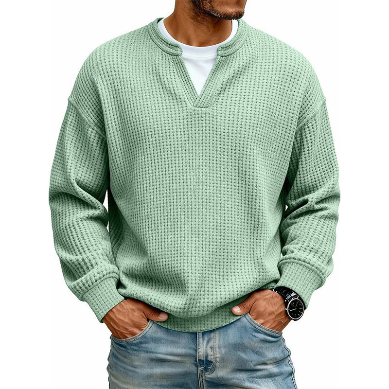 🔥Must-Have🔥👕 Textured Waffle Pullover for Men