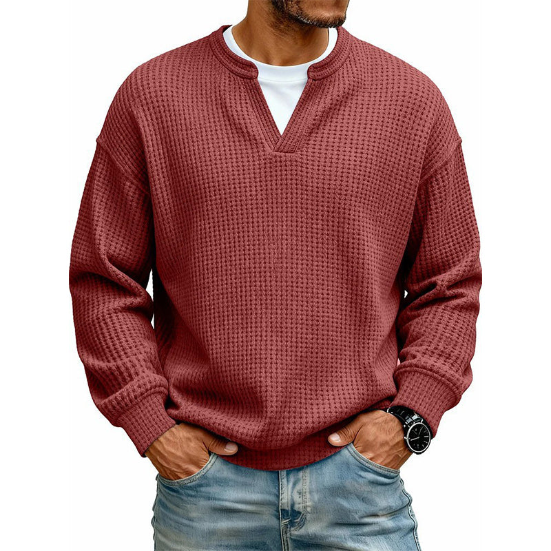 🔥Must-Have🔥👕 Textured Waffle Pullover for Men