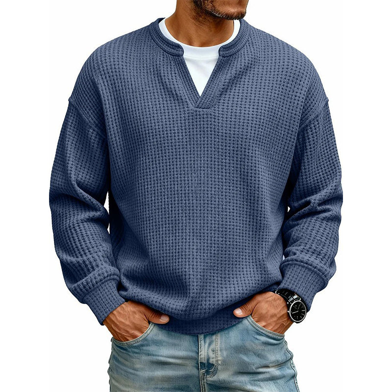 🔥Must-Have🔥👕 Textured Waffle Pullover for Men