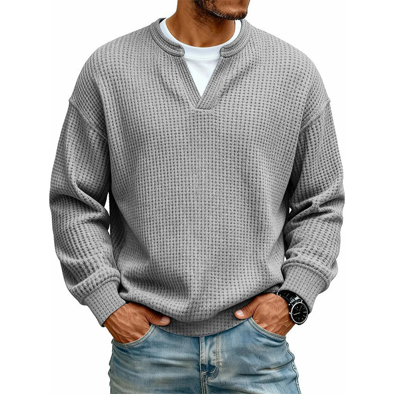 🔥Must-Have🔥👕 Textured Waffle Pullover for Men